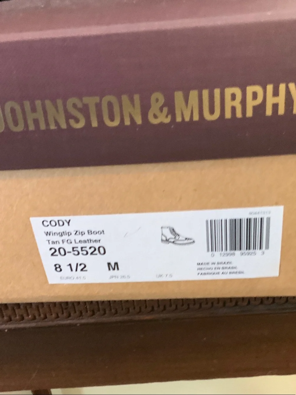 Johnston & Murphy Brown Leather Chukka Wingtip Boots. CODY 20-5520